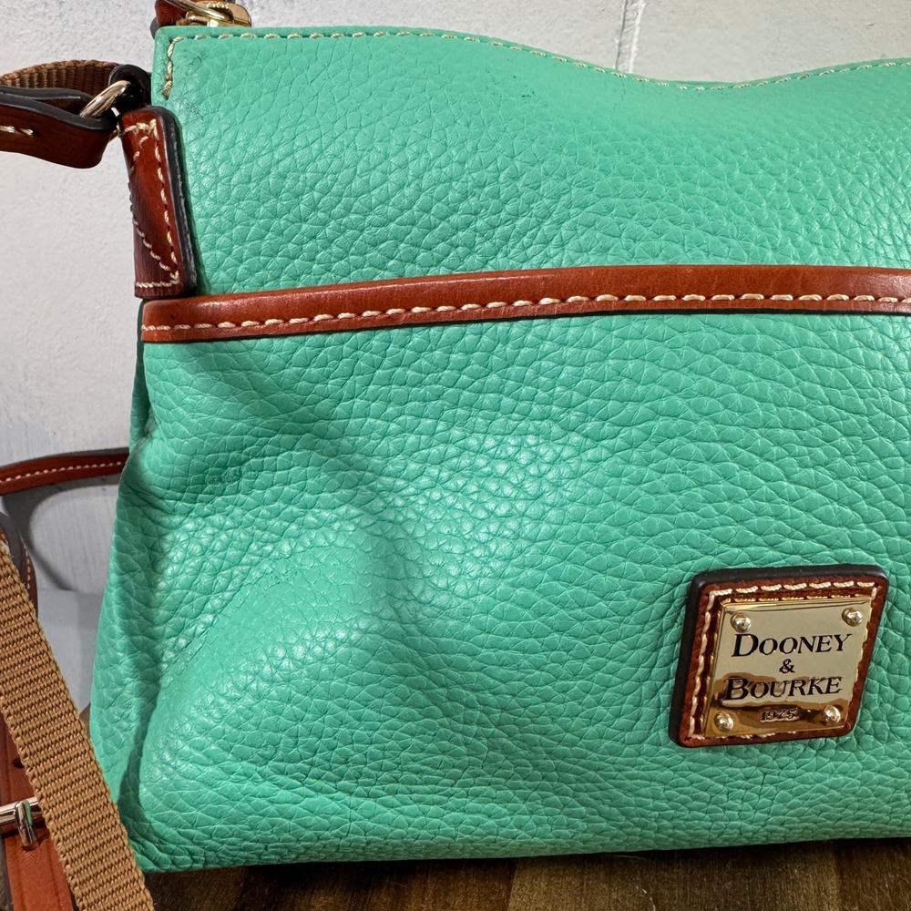 Dooney & Bourke Crossbody Bag Womens Small Mint Green Good Pebbled Leather 6276 - Picture 2 of 16